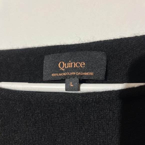 QUINCE 100% Mongolian Cashmere Boatneck Black Sweater Women's Size Large - Picture 3 of 7